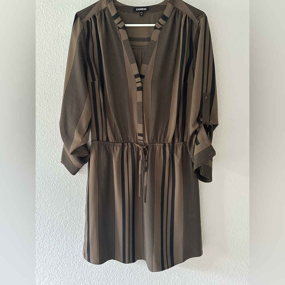 Express tan Striped Dress